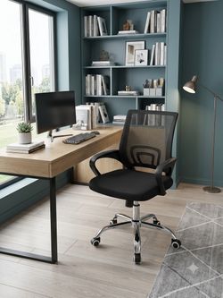 Ergonomic Office Chair, Lumbar Support, Adjustable Height with Armrests for Adults,Black
