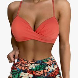 Brand New High Waisted 2-piece Bathing Suit 