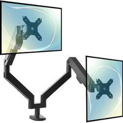 Sunon Dual Monitor Mount Stand Full Motion Gas Spring Desk Mount Dual LCD Arm for 10 to 32 inches VESA Screens (Black)