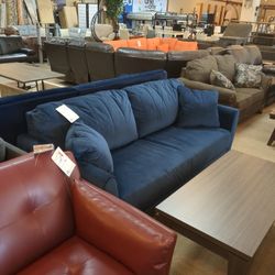 Blue Sofa And Loveseat 