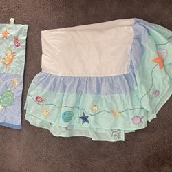 Baby Infant Aquarium Fish Theme Nursery Crib Skirt And Valance 