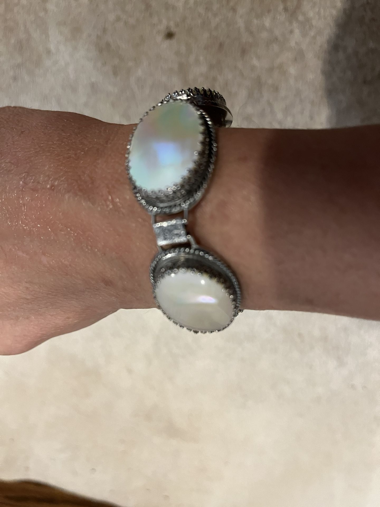 Vintage Whiting & Davis mother of pearl bracelet