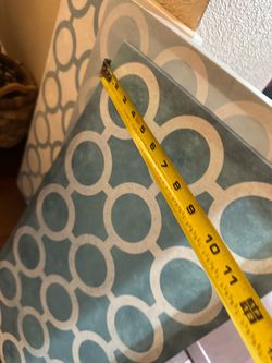 Teal Circle Pattern Area Rug