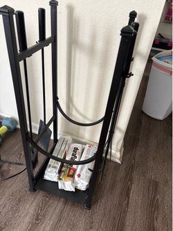 5-Piece Fireplace Tool Set w/Stand