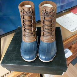 London Fog Wynter Boot Navy/Cognac Sz7