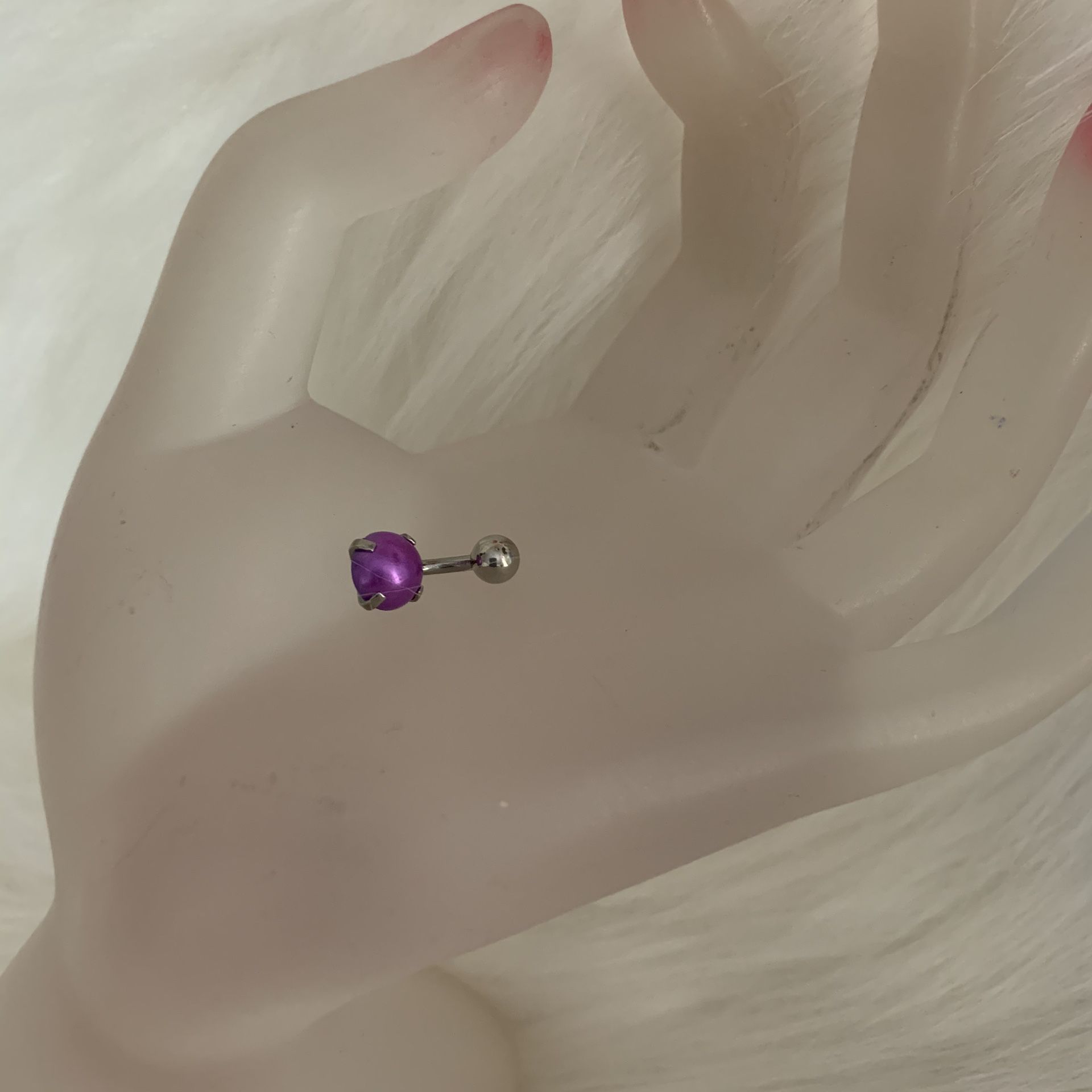 NWOT purple pearl belly button ring