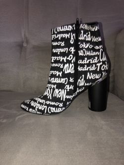 Black,White,&Silver Booties