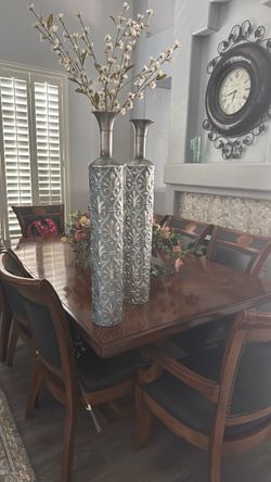 Two tall vases 35” tall