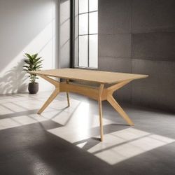 BRAND NEW Solid Rubber Light Wood Dining Table Ideal Furniture For Indoor

