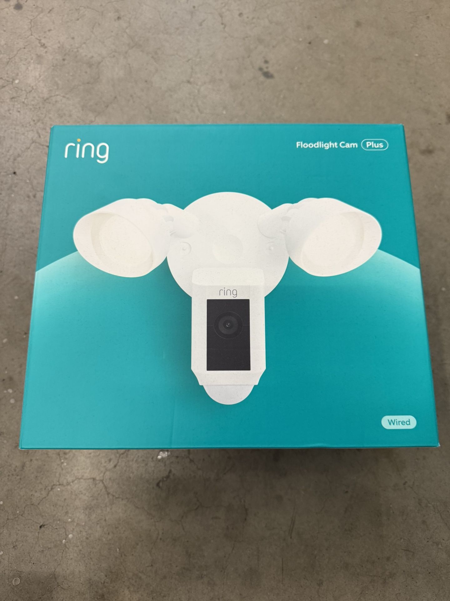 Ring Floodlight Cam Wired Plus (newest model), Outdoor home or business security with motion-activated 1080p HD video and floodlights, White