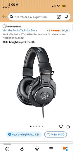 Audio Technica Ath M 30 X Headphones