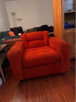 Orange Love Seat / Love Couch