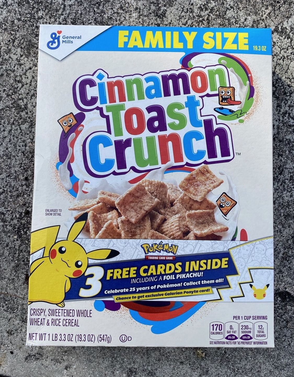 Cinnamon Toast Crunch Cereal Pokemon 25th Anniversary Pikachu Galarian Ponyta