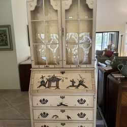 Jasper Chinoiserie Secretary, Cabinet & Hutch
