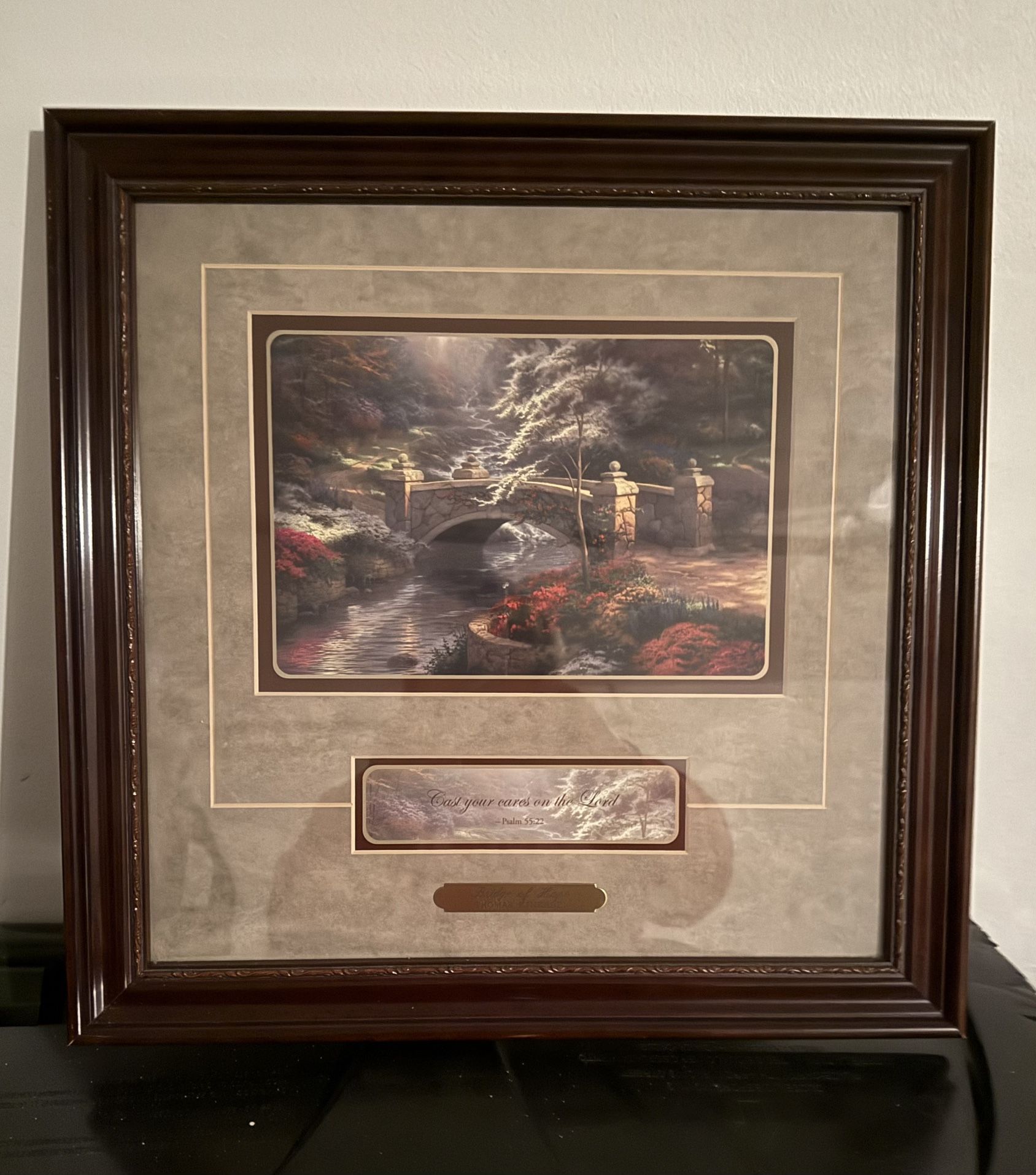 Thomas Kincaid framed bridge scene