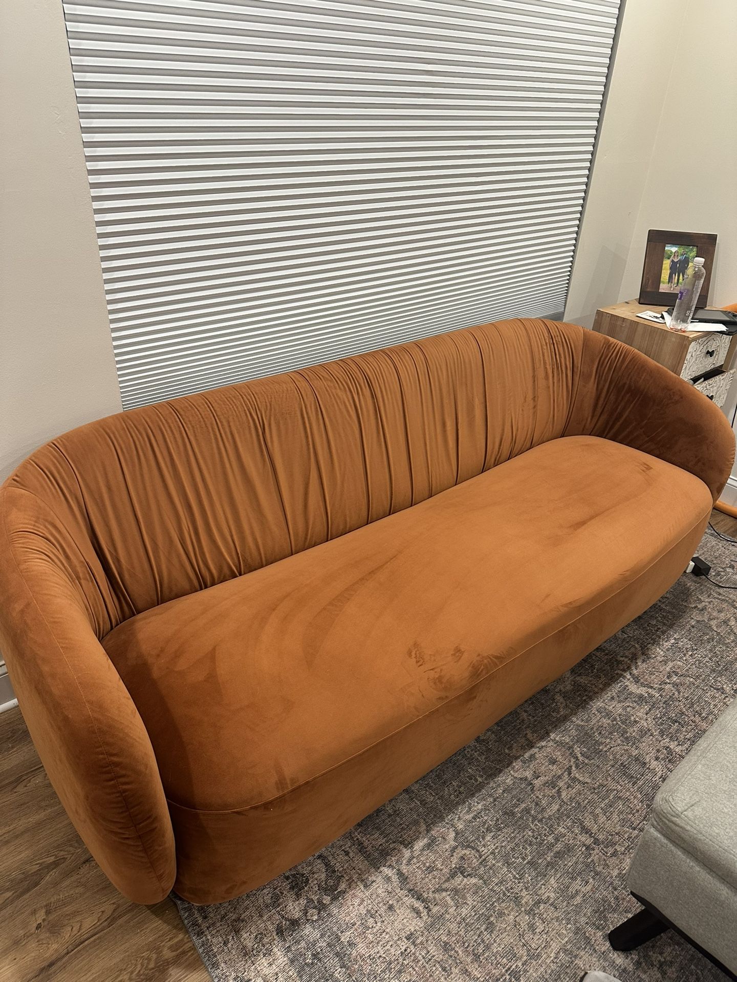 Rust Velvet Couch