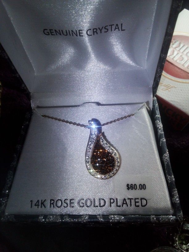 Genuine Crystal 14k Rose Gold Plated