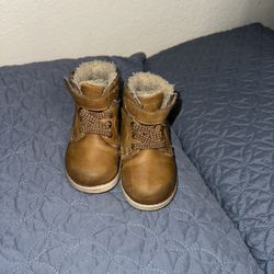 Brown And Beige Toddler Size 5 Combat Snow Winter Boots 