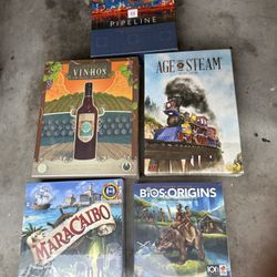 5 New Board Games – Pipeline, Vinhos, Age of Steam, Maracaibo, Bios Origins (All Sealed)