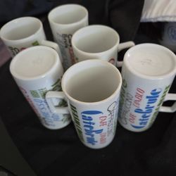 Set of 6 Royal Crown Anart Japan  Vintage Coffee Recipes Expresso/Demitasse Cups 