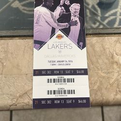 Kobe Ticket 2016 
