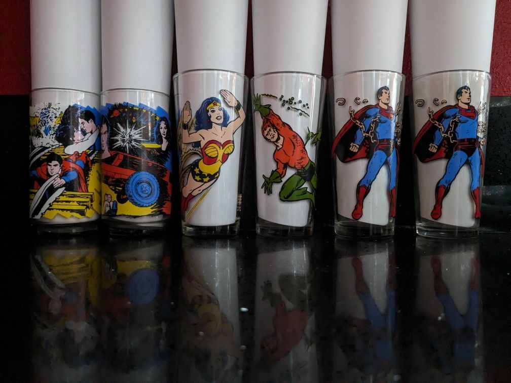 6 Vintage 1975/1978 DC Comics Pepsi Collectors Glasses $20 EACH