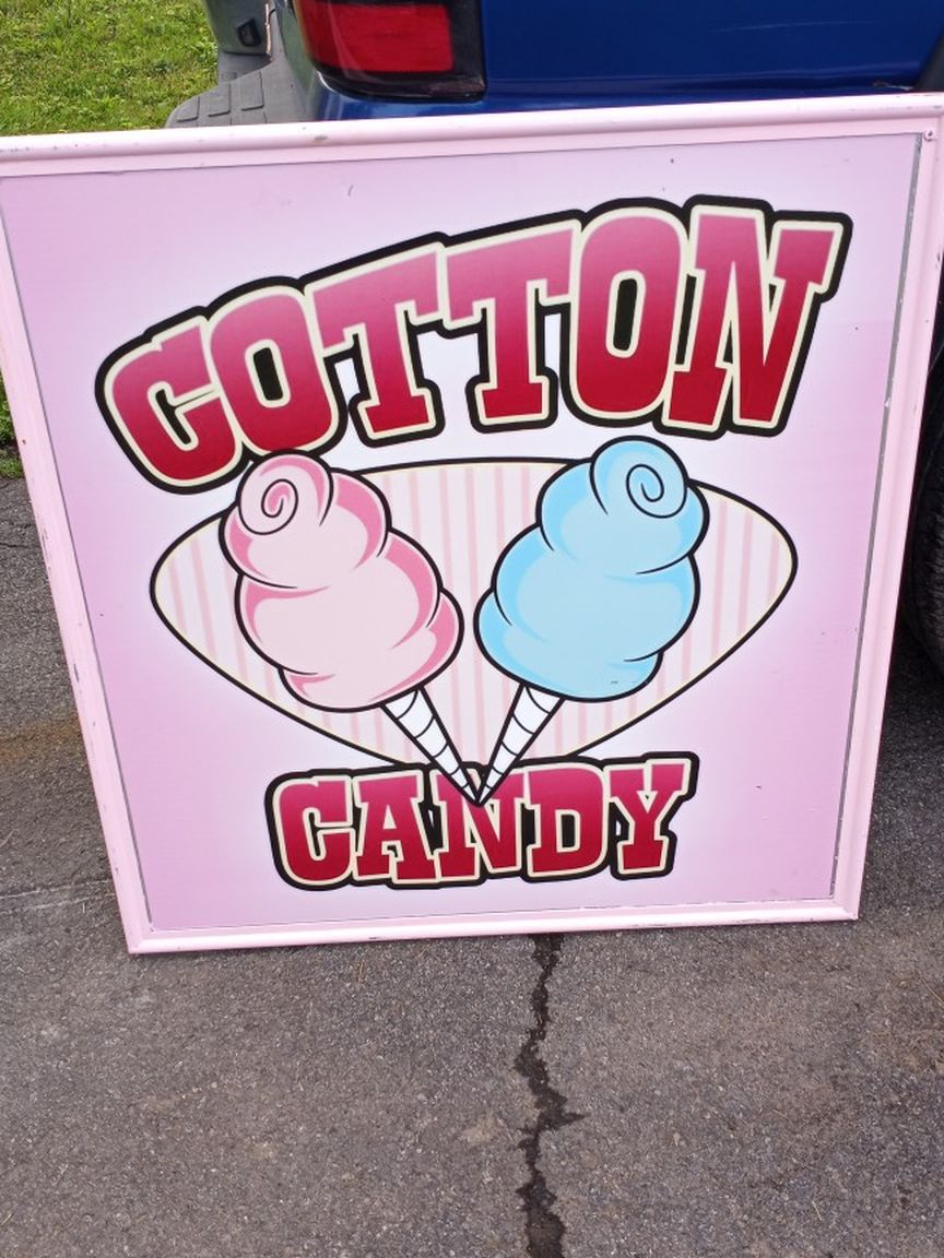 Cotton Candy Aluminum Signs, Total Of 3 Signs