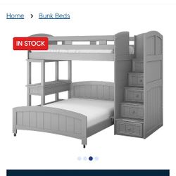 Bunk Bed Set Twin Over Full With Desk 