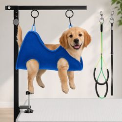 New Dog Grooming Arm with Hammock & Clamp – Adjustable Pet Grooming Stand