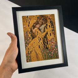 Framed Beauty and the Beast Klimt-Style Art Print 7”x10”
