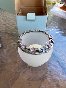 PartyLite Hydrangea Wreath Tealight Candleholder. P7276 **READ BELOW (Johnstown Ohio)