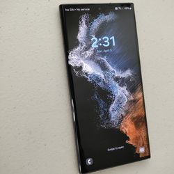 Samsung galaxy S22 ultra 5G 256 GB unlocked color black work very well perfect condiction