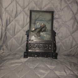 Chinese Antique Porcelain Painted Screen 