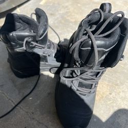 Ace Work Boots Mens 9 Black Piston Shoes for Crews Non-Slip WaterProof 