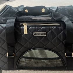 New Joan & David  Black Quilted Pet Carrier