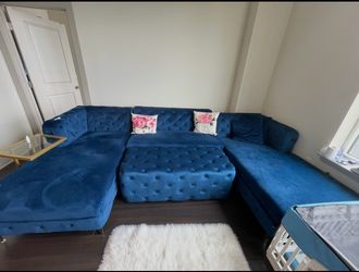 Moving sale Luxury king Bed Usha modular Couch and sofa bed that opens to a bed