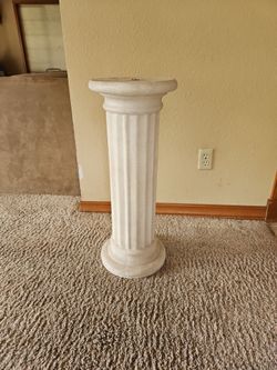 Faux stone pillar plant stand