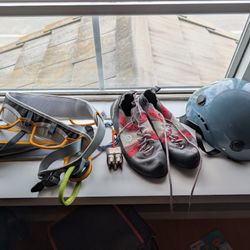 Climbing Gear - Shoes, Helmet, Harness, Belay Device