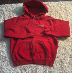 Supreme Red Zip-Up Hoodie