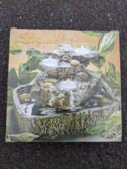 Tranquility Fountain With Candles 