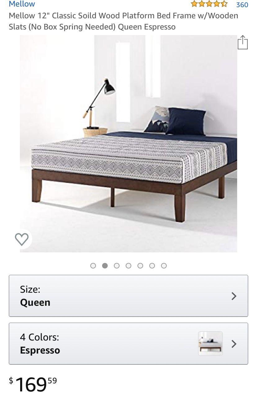 *SALE PENDING* Mellow 12” Solid Wood Platform Bed Frame
