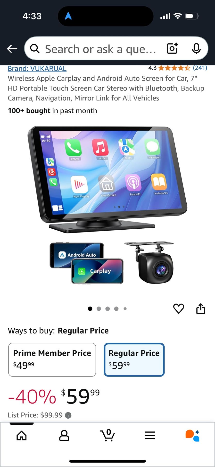 Touch Screen Car Stereo with Bluetooth and Backup Camera