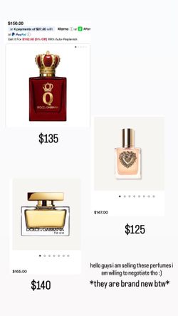 Hello ,I am selling brand new perfumes . Dm if you are intrested