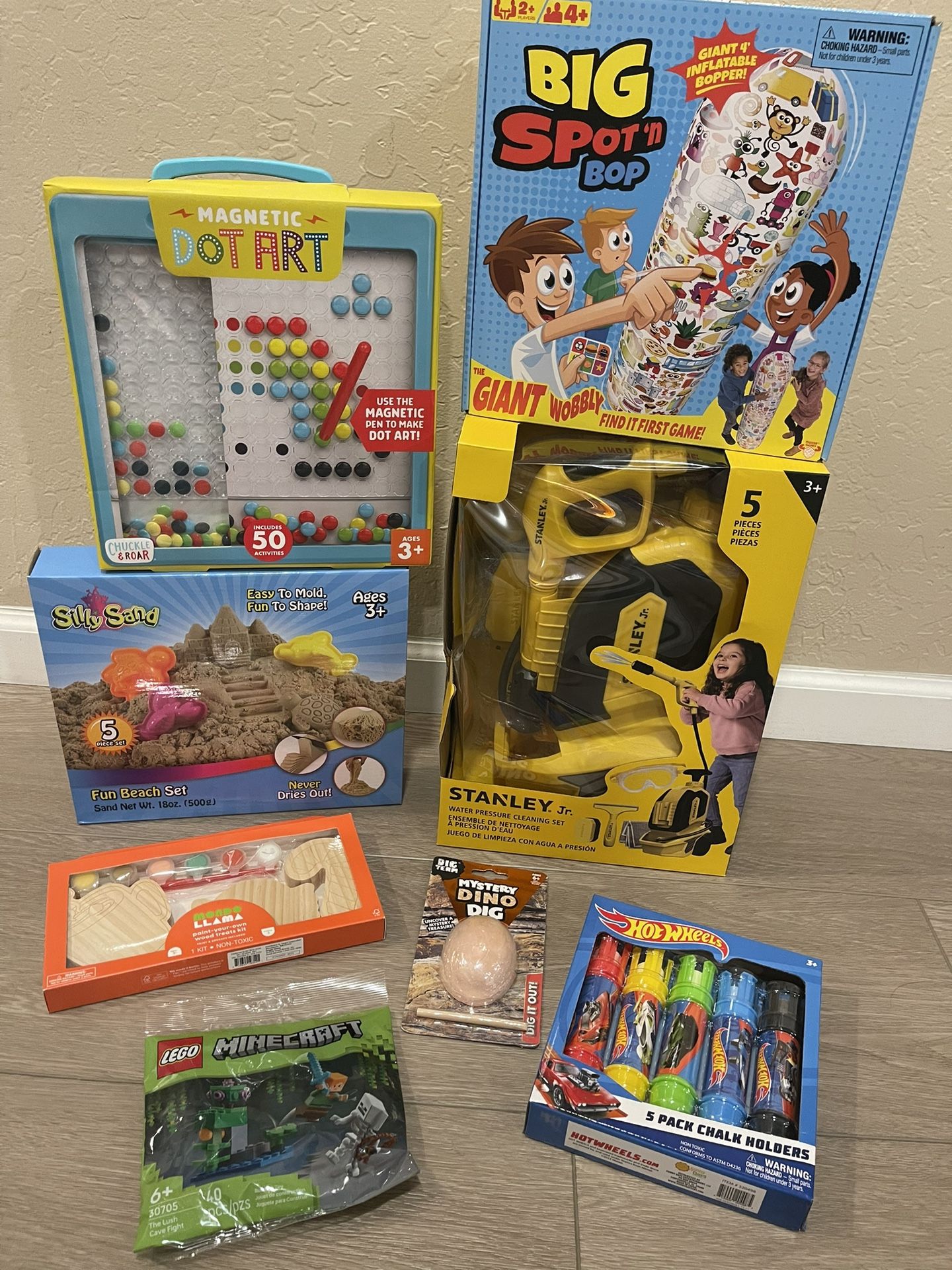 Stanley Pressure Cleaning Set Magnetic Dot Art Silly Sand Chalk LEGO Game Toy Bundle