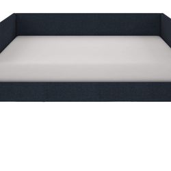 DHP Franklin Mid Century Upholstered, Full Size, Navy Linen Daybed, Blue Mid Century Full Blue
