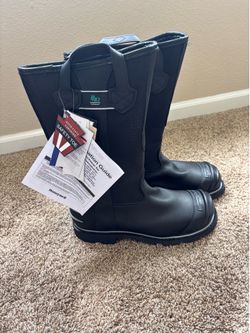 Leather Firefighting Boots, Pro Warrington Size 12