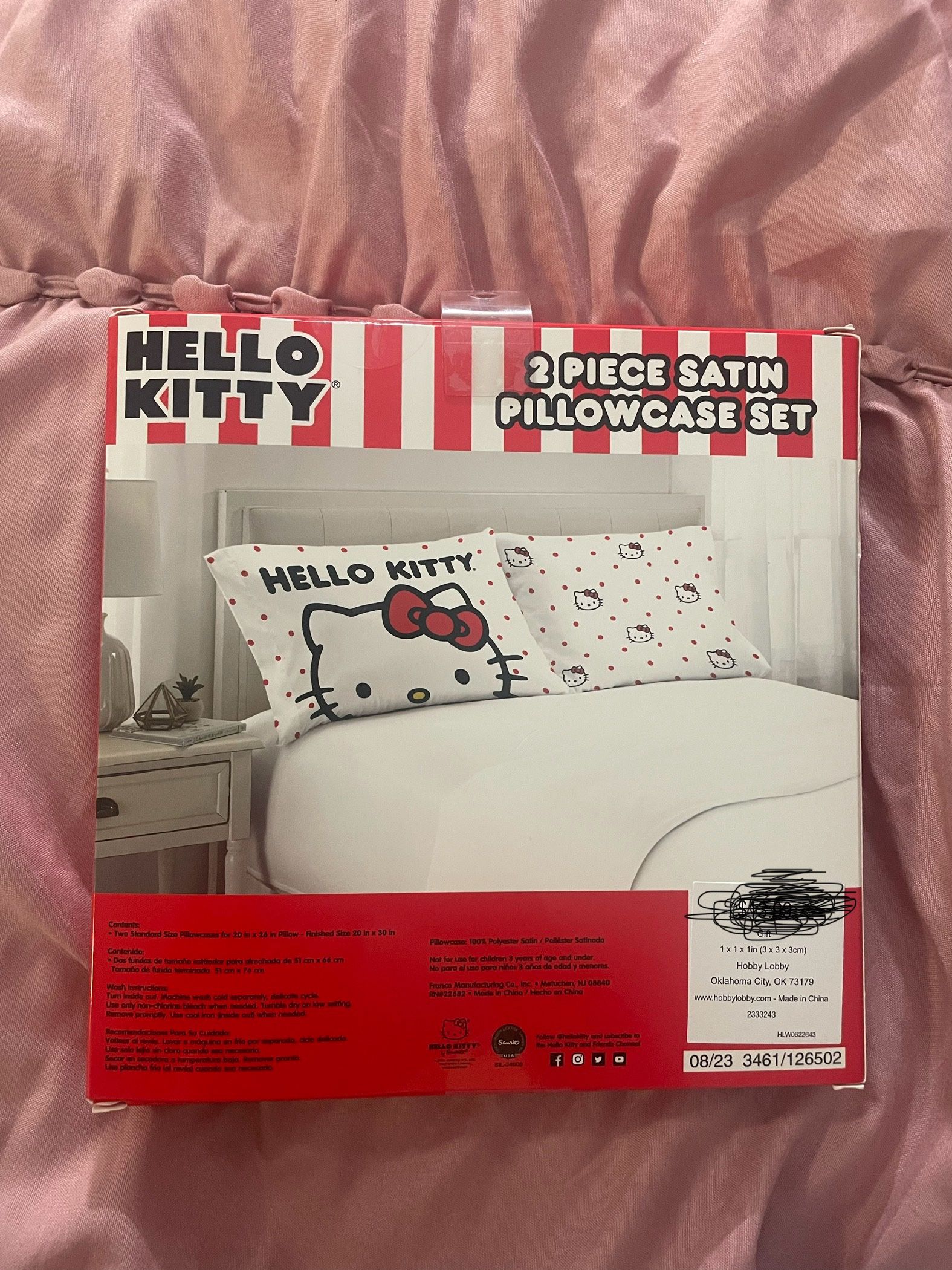 Hello Kitty 2 Piece Satin Pillow Cases