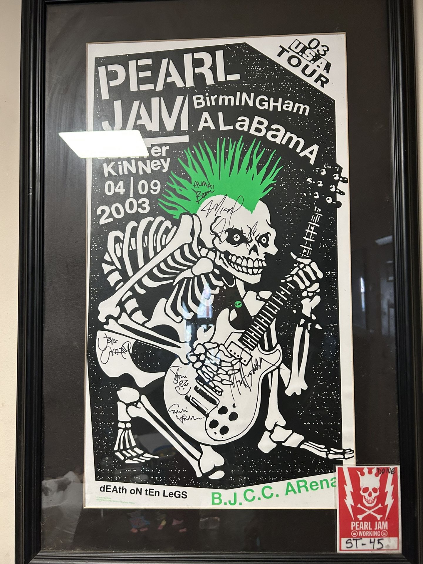 Signed Autographed Pearl Jam Poster