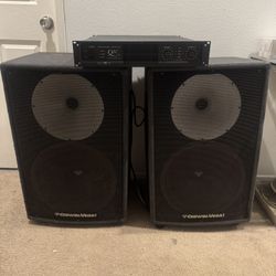 CERWIN-VEGA V-152 Speakers & QSC POWERLIGHT 1.8 1800W Audio Amplifier 