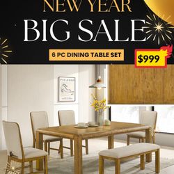 6 PC DINING TABLE SET 